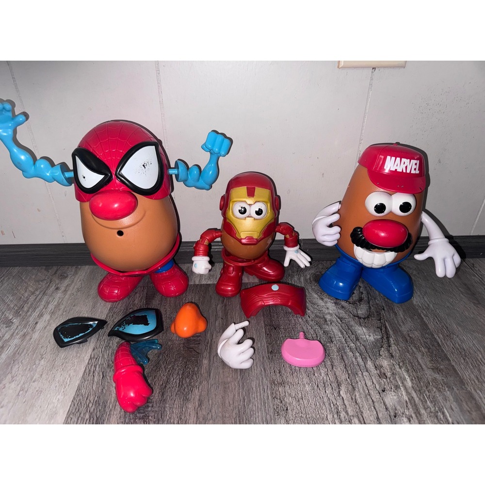 Hasbro Marvel Mr Potato Head Lot Spiderman Iron Man Avengers Figures Accessories